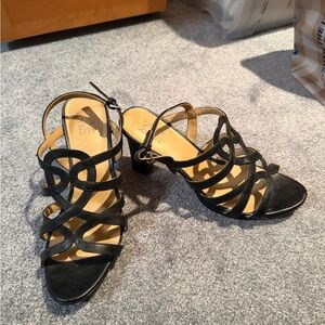 Naturalizer Black Strappy Heels